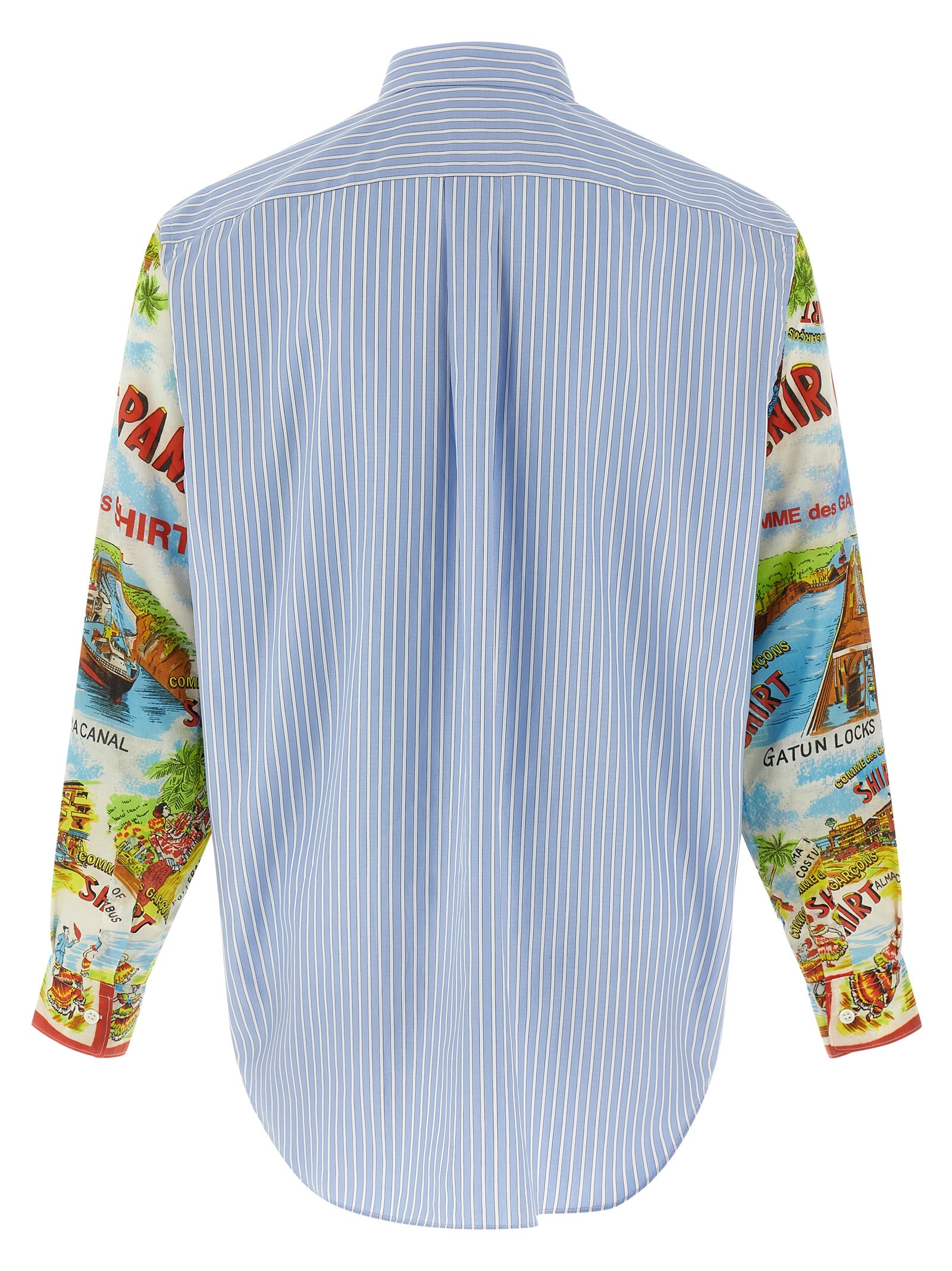 Shirt by Comme Des Garçons for men in cotton multicolor, patterned & striped showcases a sharp silhouette, elegantly detailed with a sharp and sharp .
