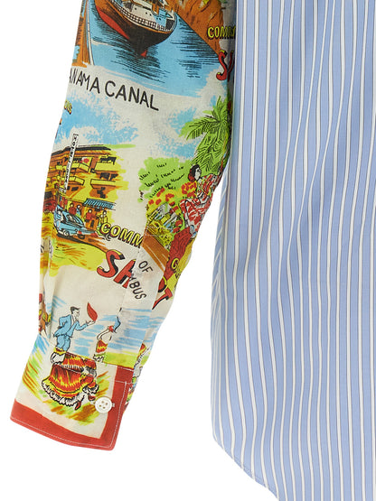 Shirt by Comme Des Garçons for men in cotton multicolor, patterned & striped presents a discerning silhouette, showcasing a sophisticated and for a truly discerning finish.