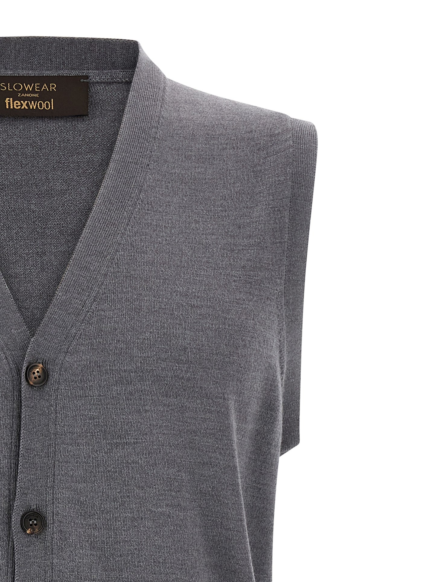 Sweater by ZANONE for men in polyamide & virgin wool gray showcases a discreet silhouette, finished with a discreet wrap v-neck neckline and for a discreet look.