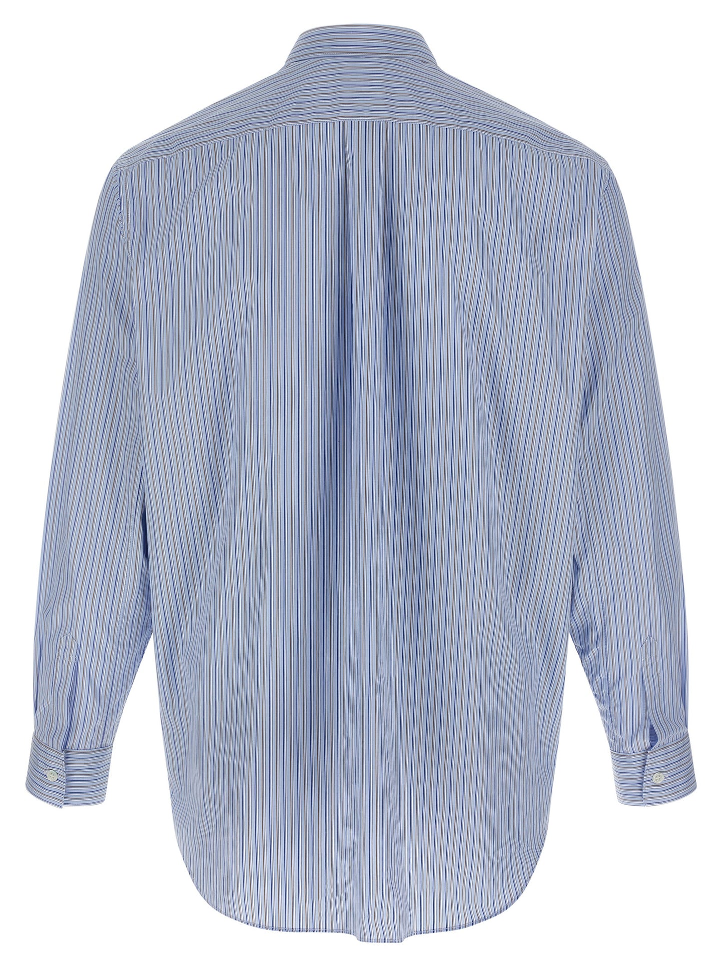 Shirt by Comme Des Garçons for men in cotton multicolor, patterned & striped showcases a sleek silhouette, elegantly detailed with a sleek asymmetric neckline and for a sleek finish.