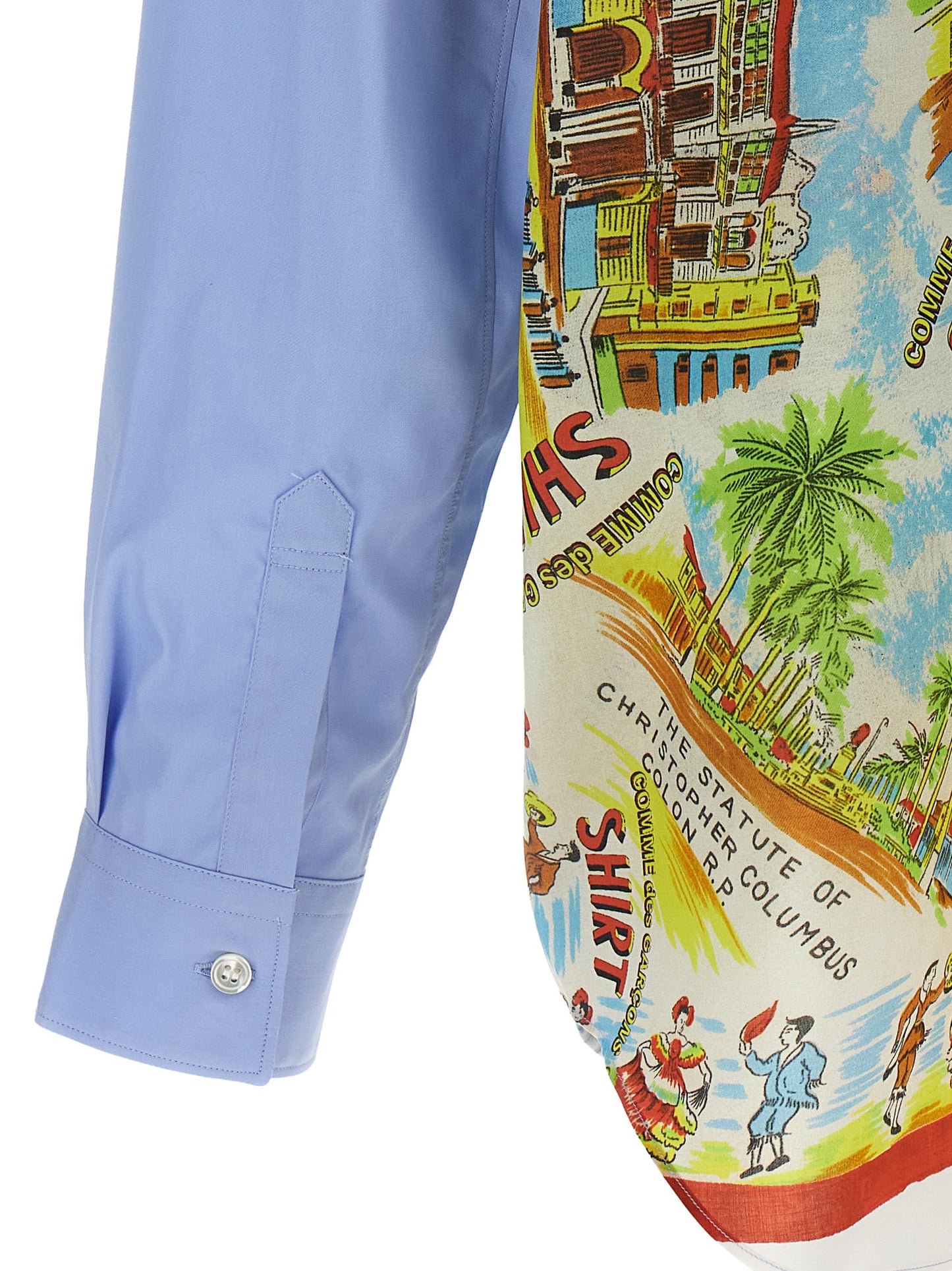 Shirt by Comme Des Garçons for men in cotton multicolor & print presents a discerning silhouette, showcasing a sophisticated asymmetric neckline and for a truly discerning finish.
