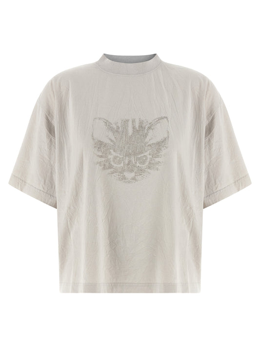 T-Shirt by Balenciaga for women in cotton white showcases a chic silhouette, artfully detailed with a chic crew neckline and short-sleeve for a chic finish.