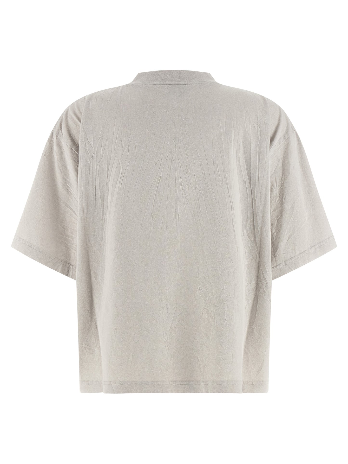 T-Shirt by Balenciaga for women in cotton white showcases a fashionable silhouette, elegantly detailed with a fashionable and crew neckline for a sophisticated, high-fashion look.