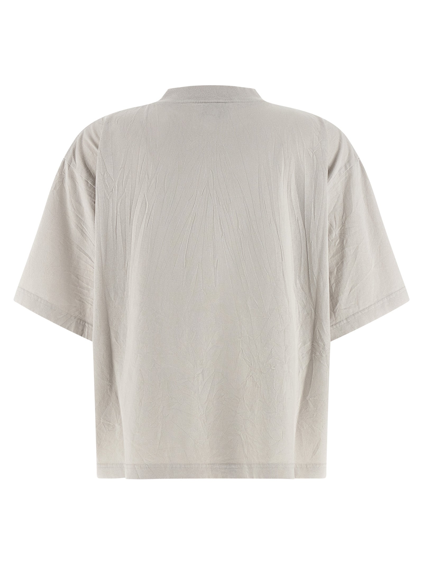 T-Shirt by Balenciaga for women in cotton white showcases a fashionable silhouette, elegantly detailed with a fashionable and crew neckline for a sophisticated, high-fashion look.