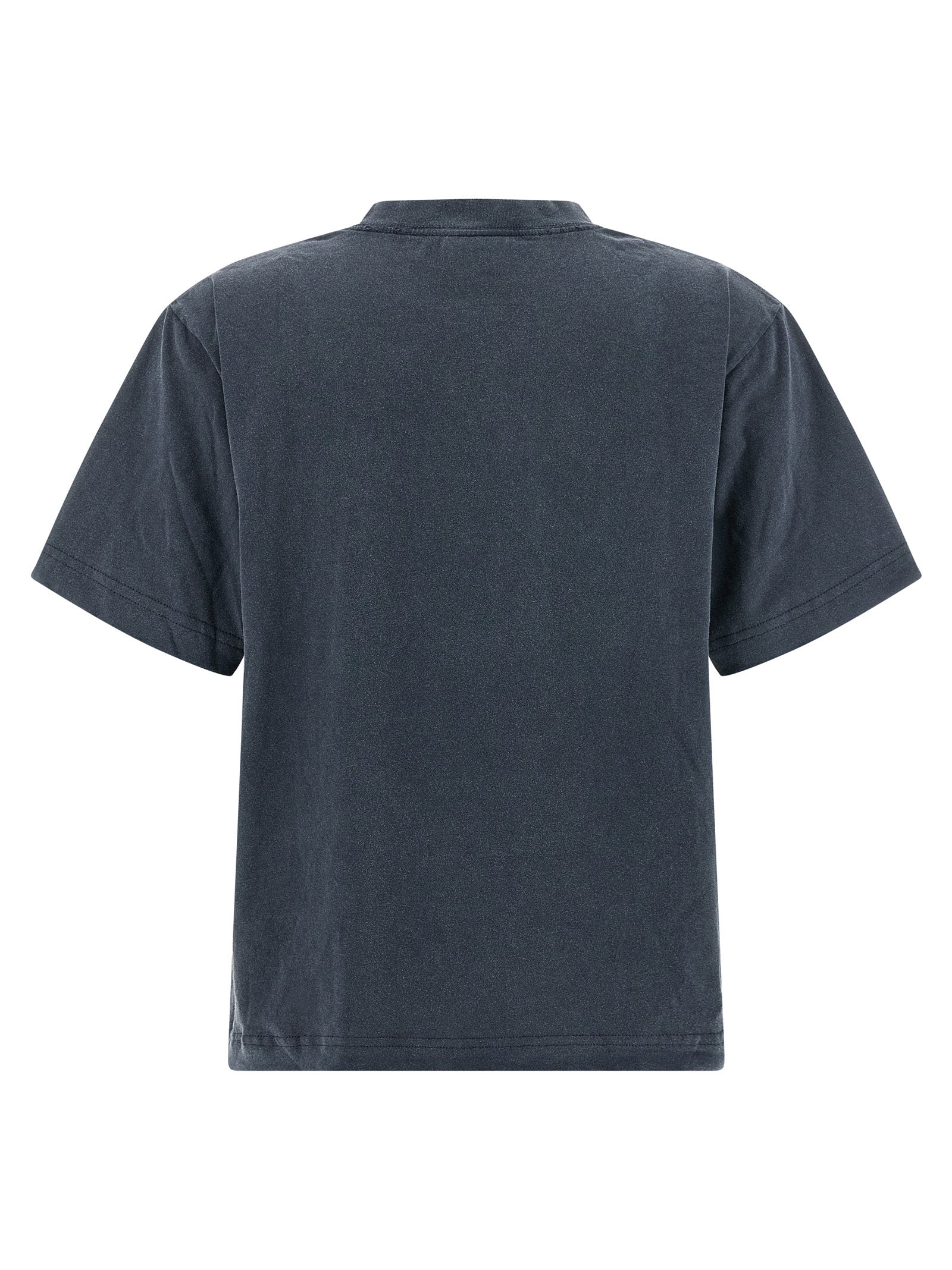 Activewear T-Shirt by Balenciaga for women in cotton blue features an athletic silhouette with sleeves and a crew neckline neckline, enhanced by high-performance .