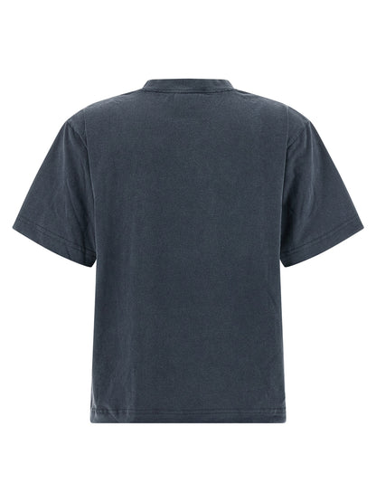 Activewear T-Shirt by Balenciaga for women in cotton blue features an athletic silhouette with sleeves and a crew neckline neckline, enhanced by high-performance .