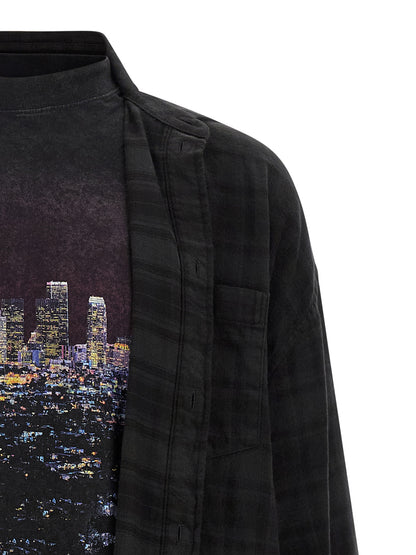Shirt by Balenciaga for men in cotton black & print presents a discerning silhouette, showcasing a sophisticated and for a truly discerning finish.