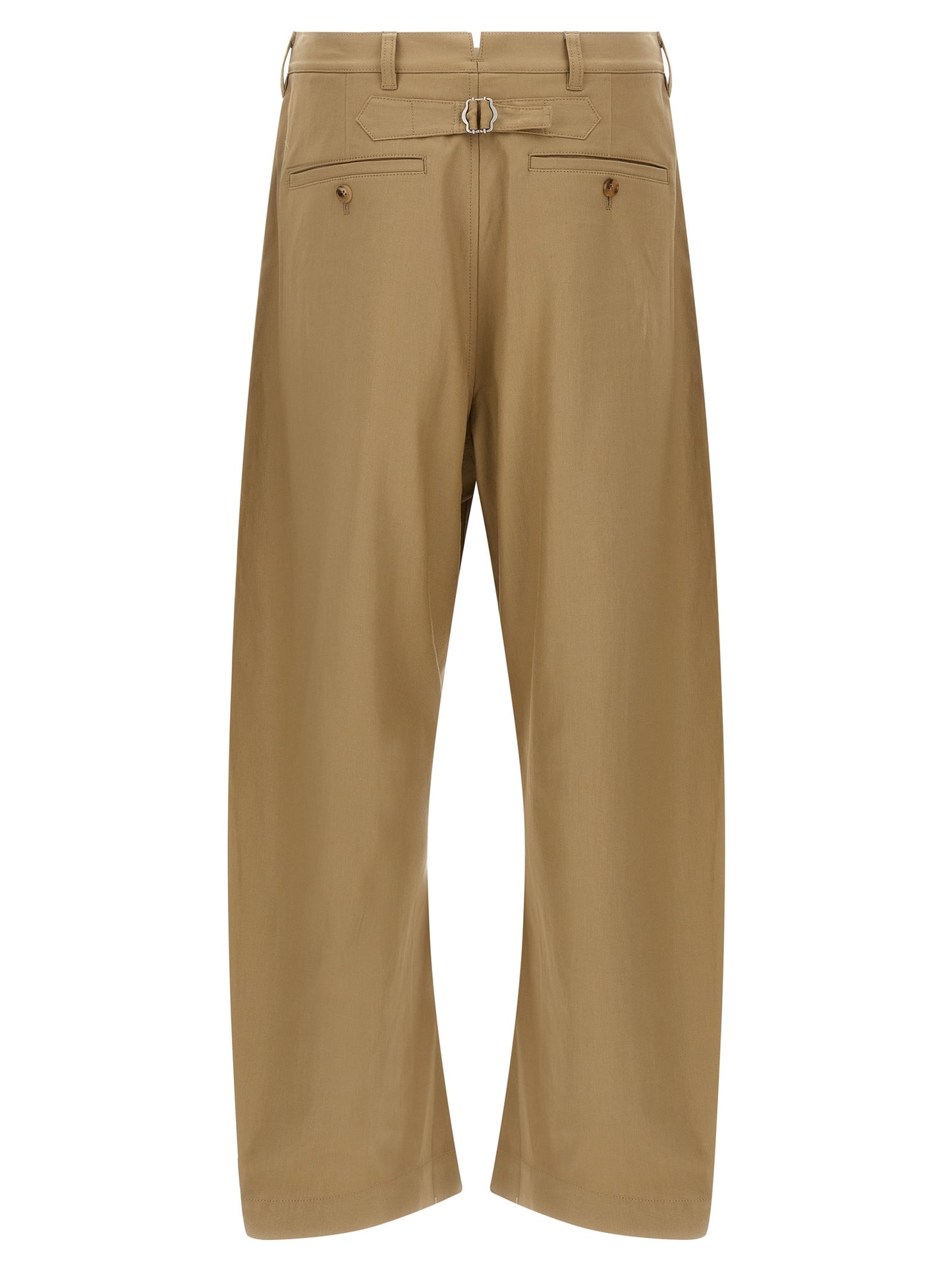 Trousers by Comme Des Garçons for men in cotton beige features a tailored silhouette with a tailored , defined by its long and a sophisticated .