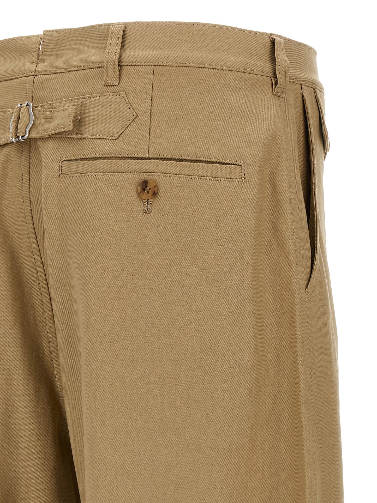 Trousers by Comme Des Garçons for men in cotton beige presents a smart silhouette, meticulously detailed with a smart , a smart long, and a smart .