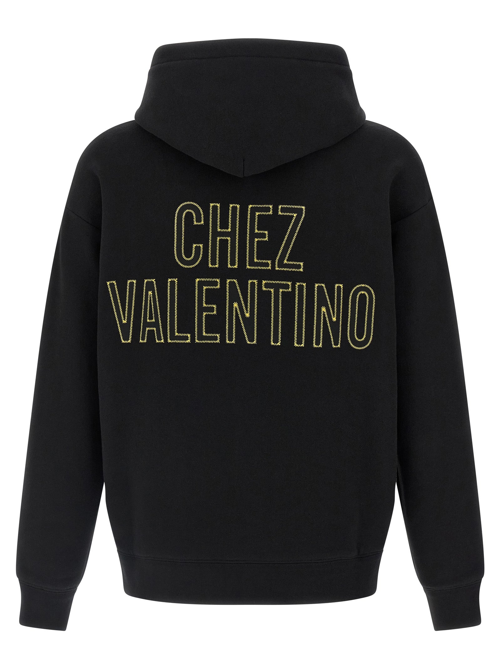 Sweatshirt Hoodie by Valentino Garavani for men in cotton black showcases a city-ready silhouette, artfully detailed with a signature hooded neckline and for a city-ready finish.