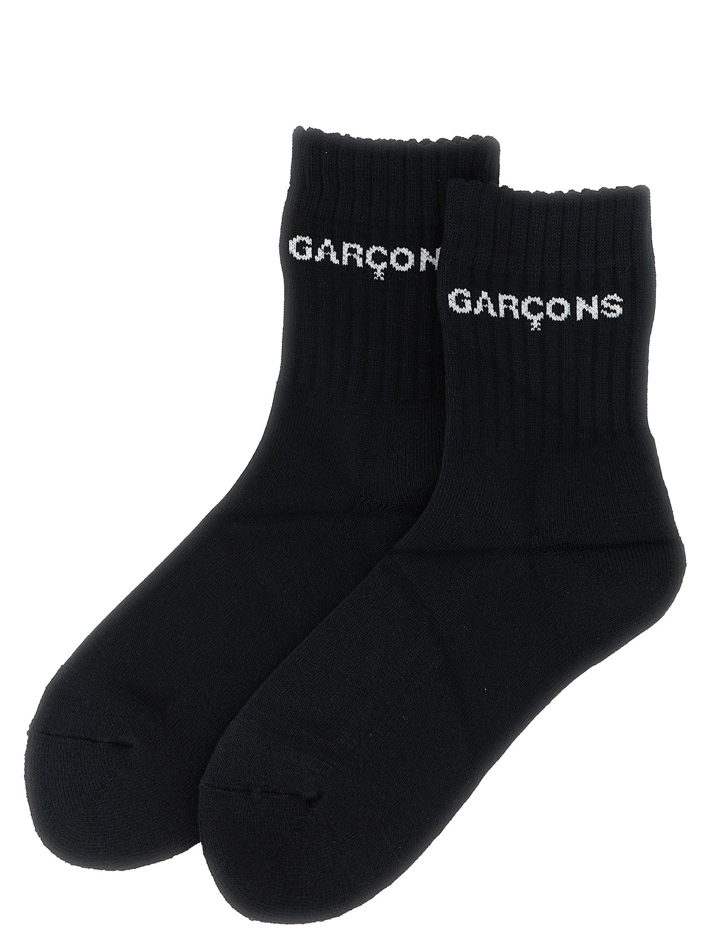 Socks by Comme Des Garçons for men in cotton bicolour, black & white features a nuanced silhouette, showcasing the nuanced Men's Cotton Socks design with a refined, premium finish.