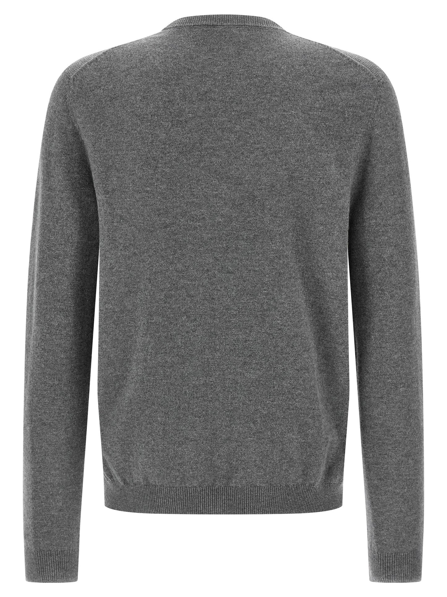 Cardigan by Gucci for men in cashmere gray & multicolor features an crisp silhouette, showcasing a sophisticated round neckline and detail for a truly crisp finish.