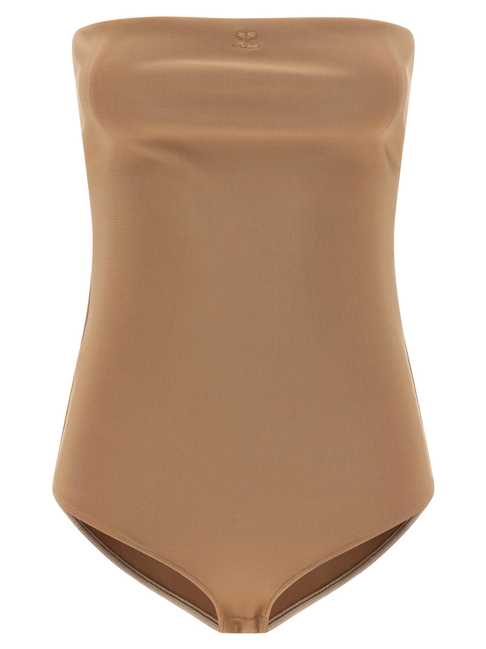 Bodysuit by Courrèges for women in stretch polyamide viscose beige showcases a enviable silhouette, elegantly detailed with a enviable sleeveless and for a truly enviable finish.
