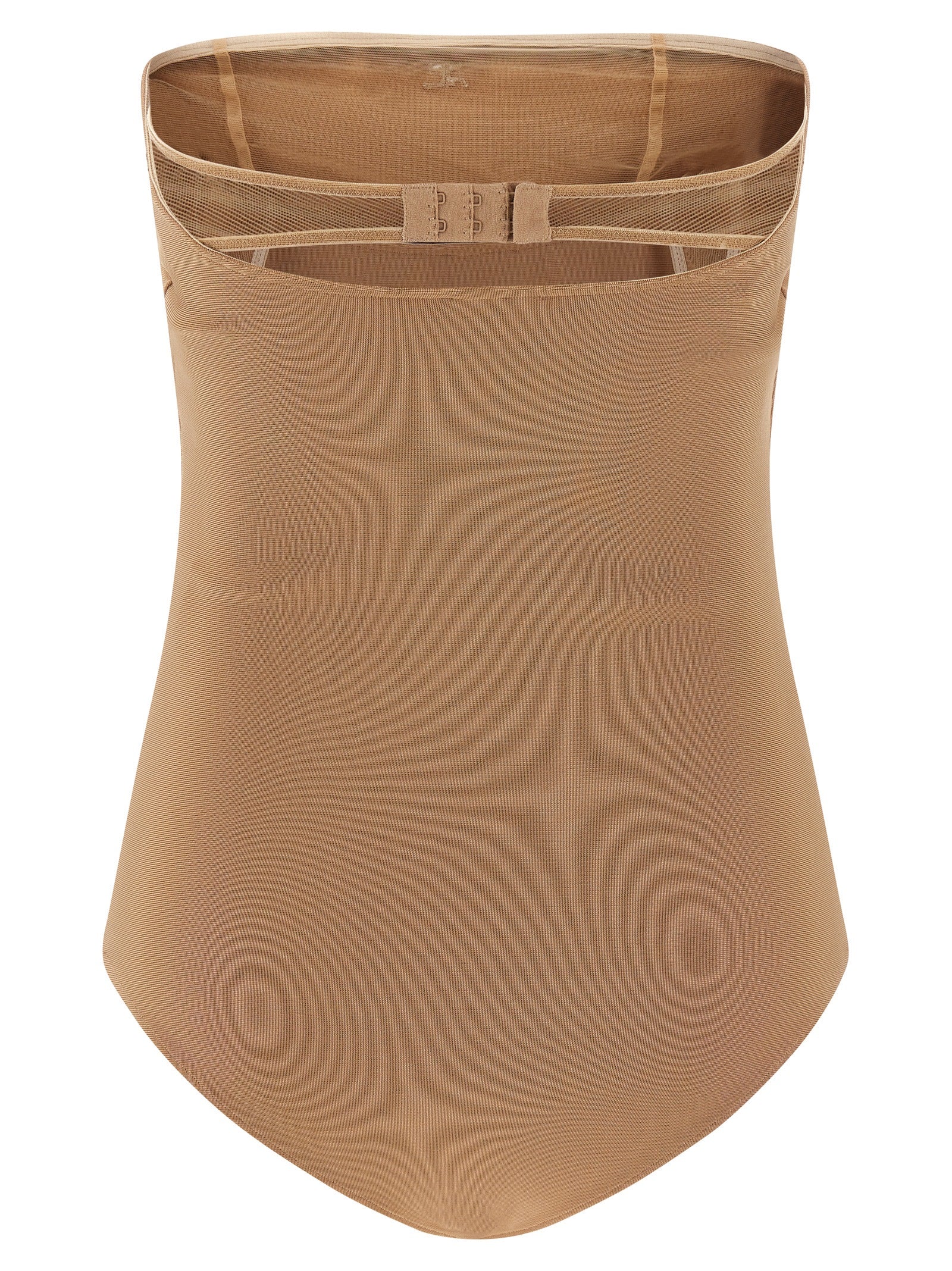 Bodysuit by Courrèges for women in stretch polyamide viscose beige showcases a coveted silhouette, artfully finished with a coveted and for a coveted look.