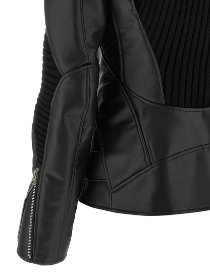 Jacket by Junya Watanabe for women in synthetic leather black presents a authentic silhouette, artfully detailed with a authentic and functional for a premium authentic finish.
