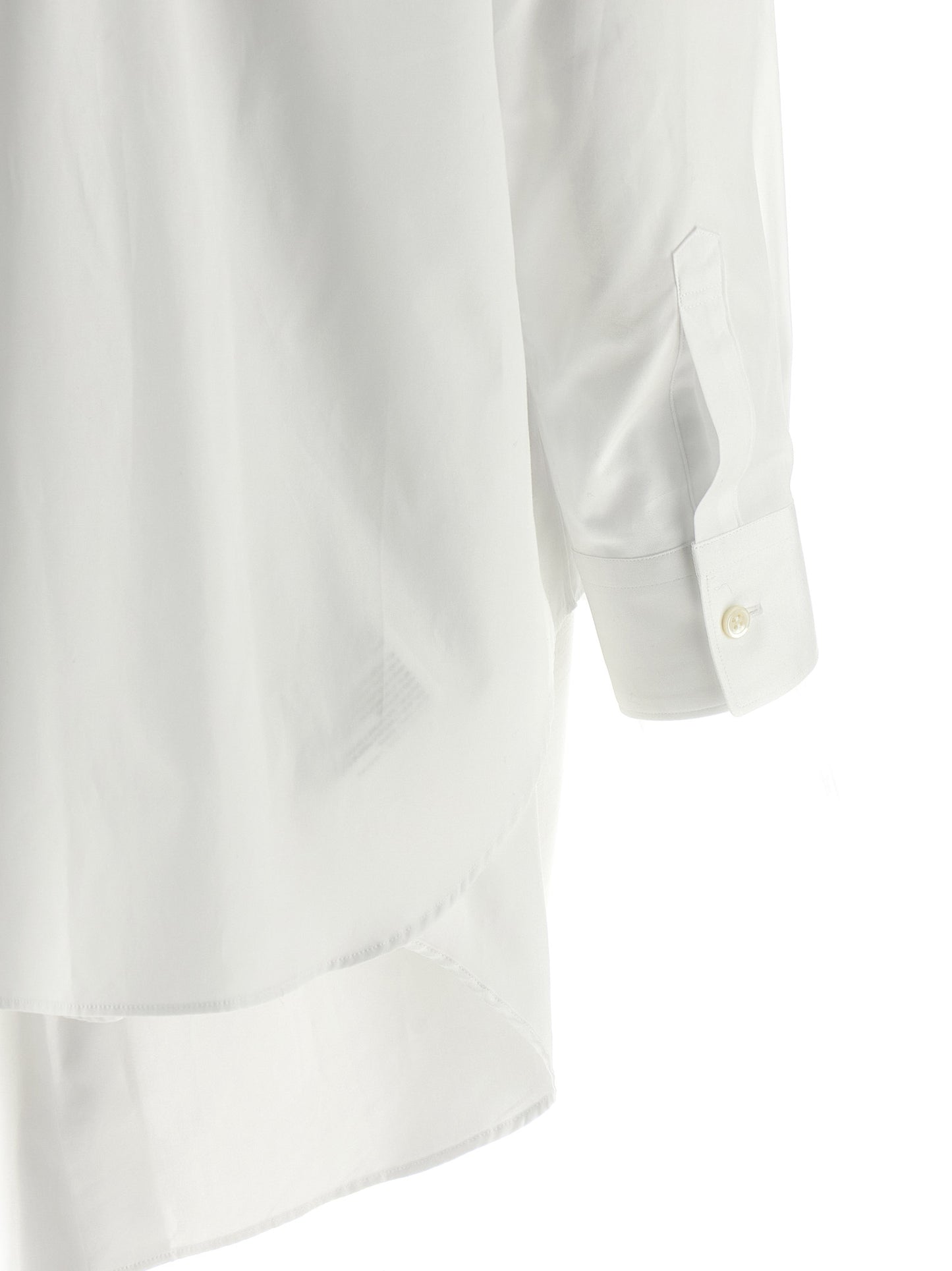 Blouse by Comme Des Garçons for women in cotton white showcases a sleek silhouette, elegantly detailed with a sleek and for a sleek finish.