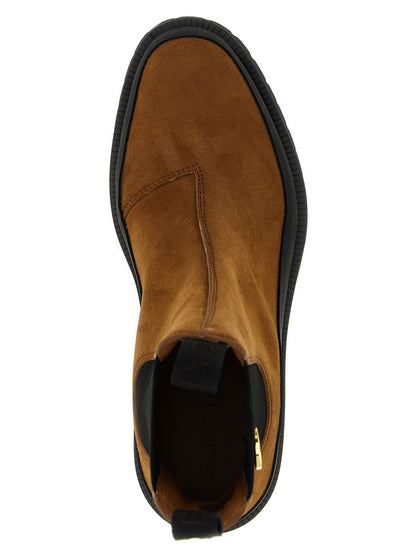 Ankle Chelsea Strap Boots by Stella McCartney for women in viscose silicone suede leather brown showcases a ergonomic silhouette from the Women's Viscose Silicone Suede leather Ankle Chelsea Strap Boots collection, featuring a ergonomic and a ergonomic .