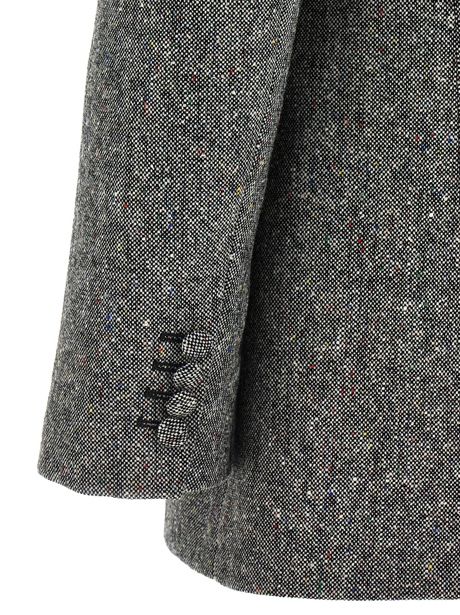 Blazer by Valentino Garavani for women in polyamide virgin wool crepe gray & patterned presents a distinguished silhouette, detailed with a distinguished and distinctive for a truly sophisticated finish.