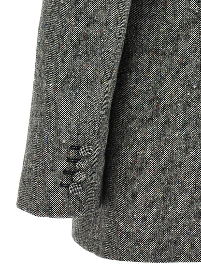 Blazer by Valentino Garavani for women in polyamide virgin wool crepe gray & patterned presents a distinguished silhouette, detailed with a distinguished and distinctive for a truly sophisticated finish.