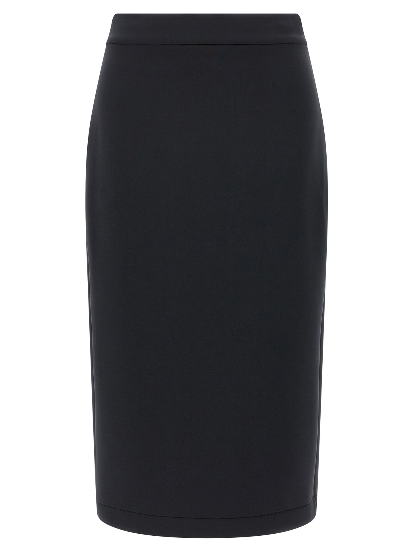 Skirt by MONCLER GENIUS for women in stretch polyester black features a contoured silhouette from the Women's Stretch Polyester Midi Skirt collection, characterized by its contoured midi for a contoured finish.