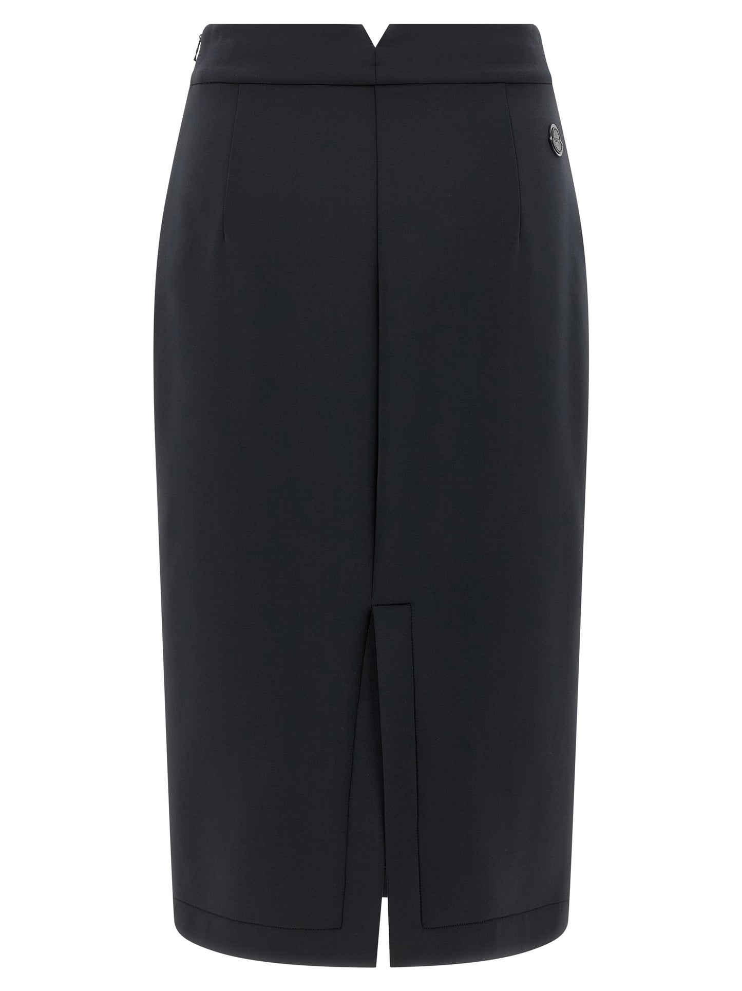 Skirt by MONCLER GENIUS for women in stretch polyester black features a captivating silhouette, showcasing the captivating Women's Stretch Polyester Midi Skirt design with a sophisticated midi for a captivating look.