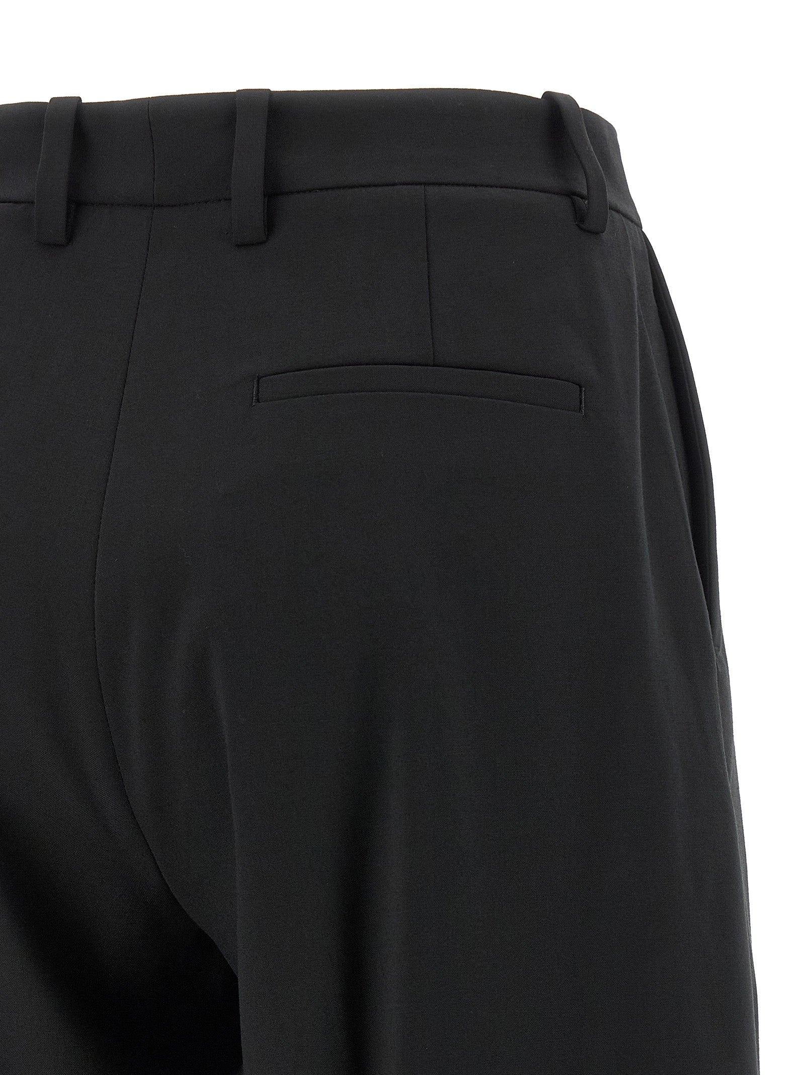 Trousers by MONCLER GENIUS for women in polyester & virgin wool black features an on trend silhouette, showcasing a sophisticated with a long and for an on trend finish.