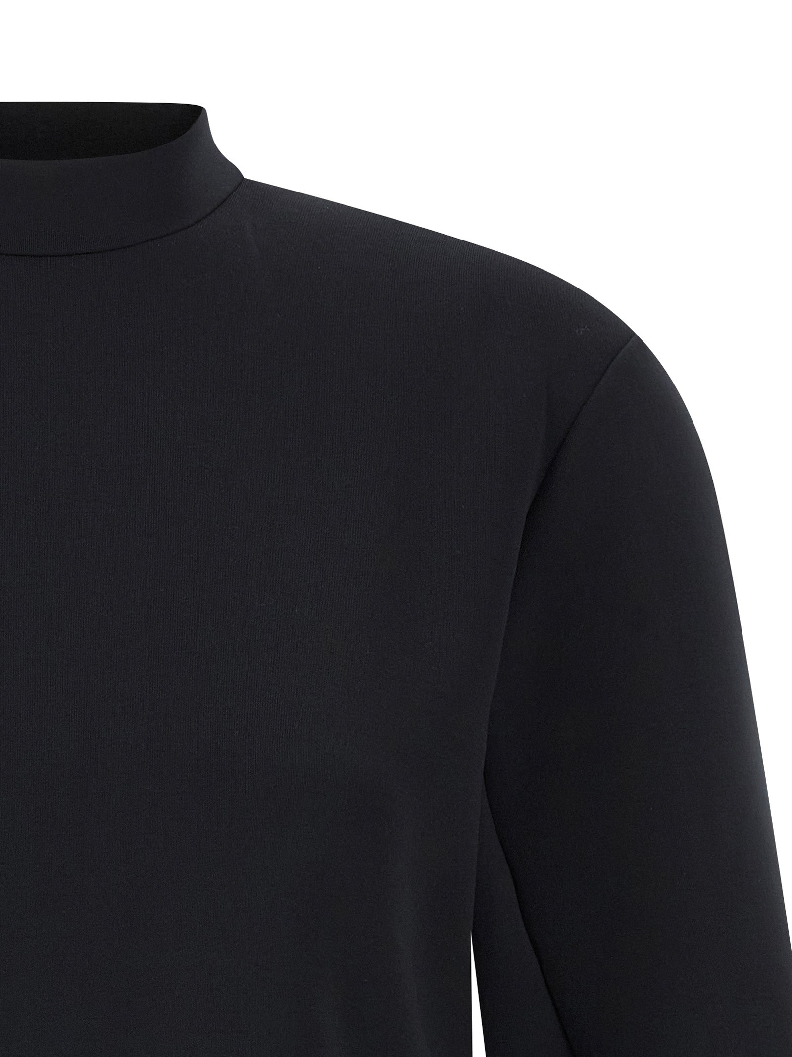 Activewear T-Shirt by MONCLER GENIUS for women in stretch polyester black features a dynamic silhouette with and high-neck neckline enhanced by functional .