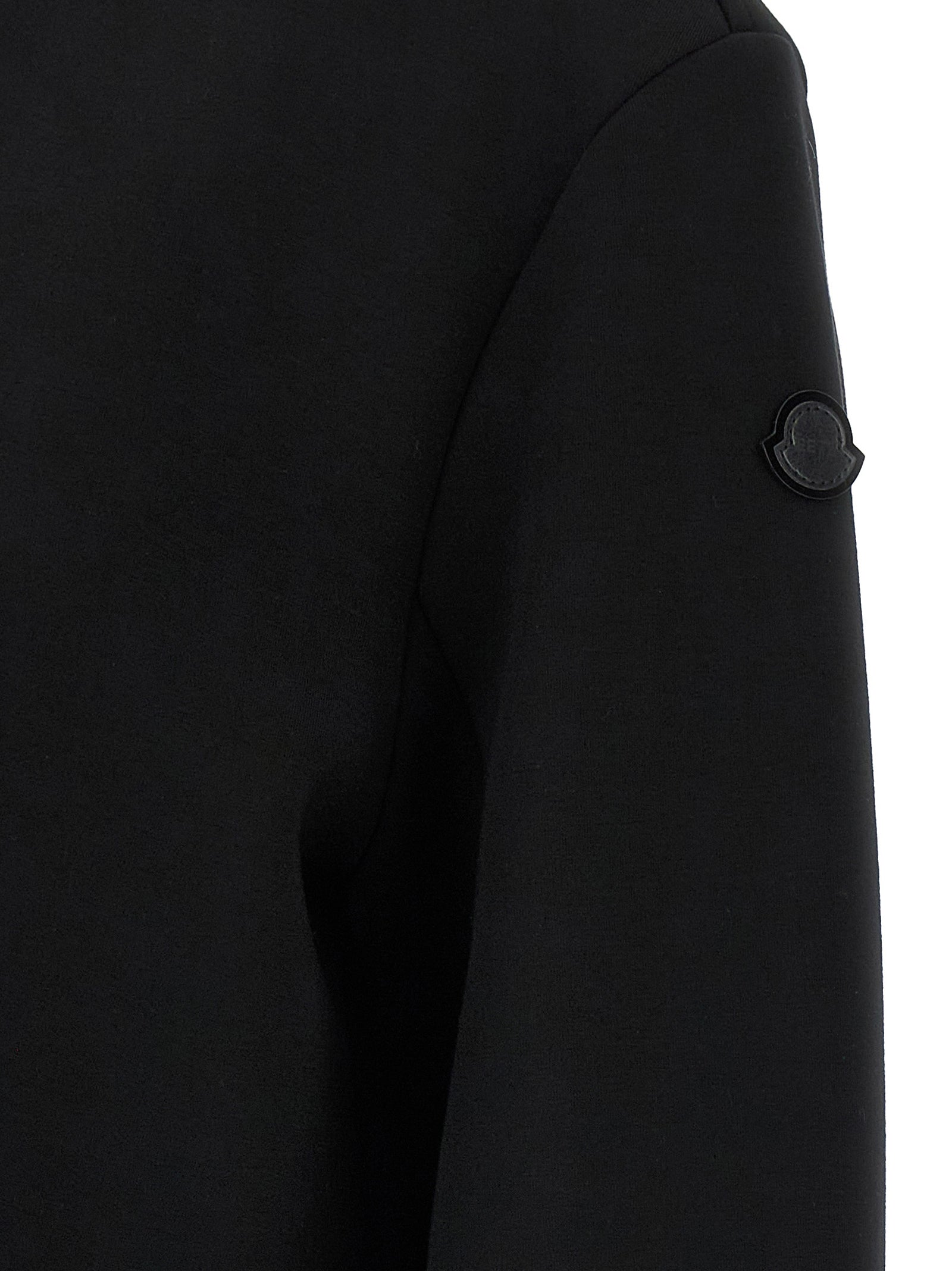 Activewear Sweatshirt by MONCLER GENIUS for women in stretch viscose black showcases a athletic silhouette with sleeves, a athletic , and high-performance for a athletic aesthetic.