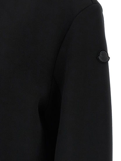 Activewear Sweatshirt by MONCLER GENIUS for women in stretch viscose black showcases a athletic silhouette with sleeves, a athletic , and high-performance for a athletic aesthetic.