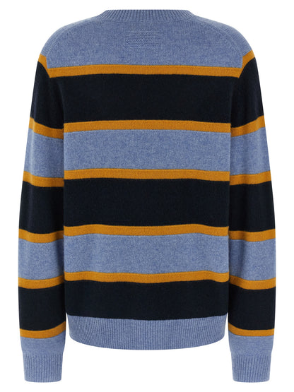 Cardigan by Guest in Residence for women in cashmere multicolor & striped presents a textural silhouette, artfully finished with a textural crew neckline and for a sophisticated, textural look.
