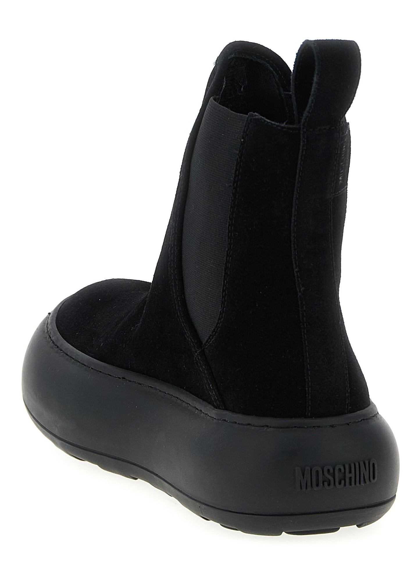 Ankle Chelsea Boots by Moschino for women in bos taurus calfskin leather black features an high-performance silhouette, showcasing the sophisticated design of the Ollie Women's Bos Taurus Calfskin Leather Ankle Chelsea Boots with a and a refined .