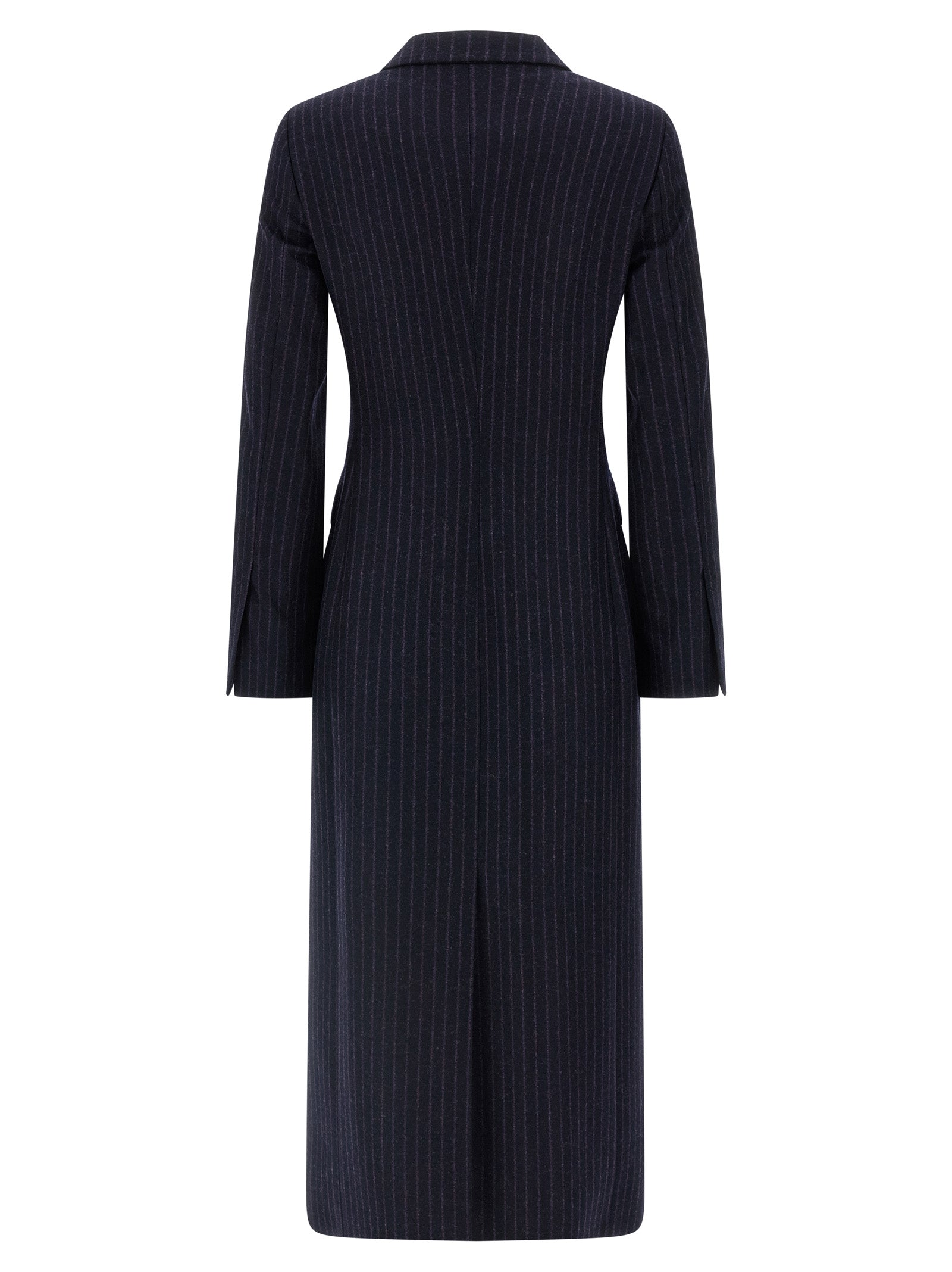 Overcoat by Alberto Biani for women in virgin wool blue showcases a enveloping silhouette, detailed with distinctive pockets and a enveloping wrap neckline.