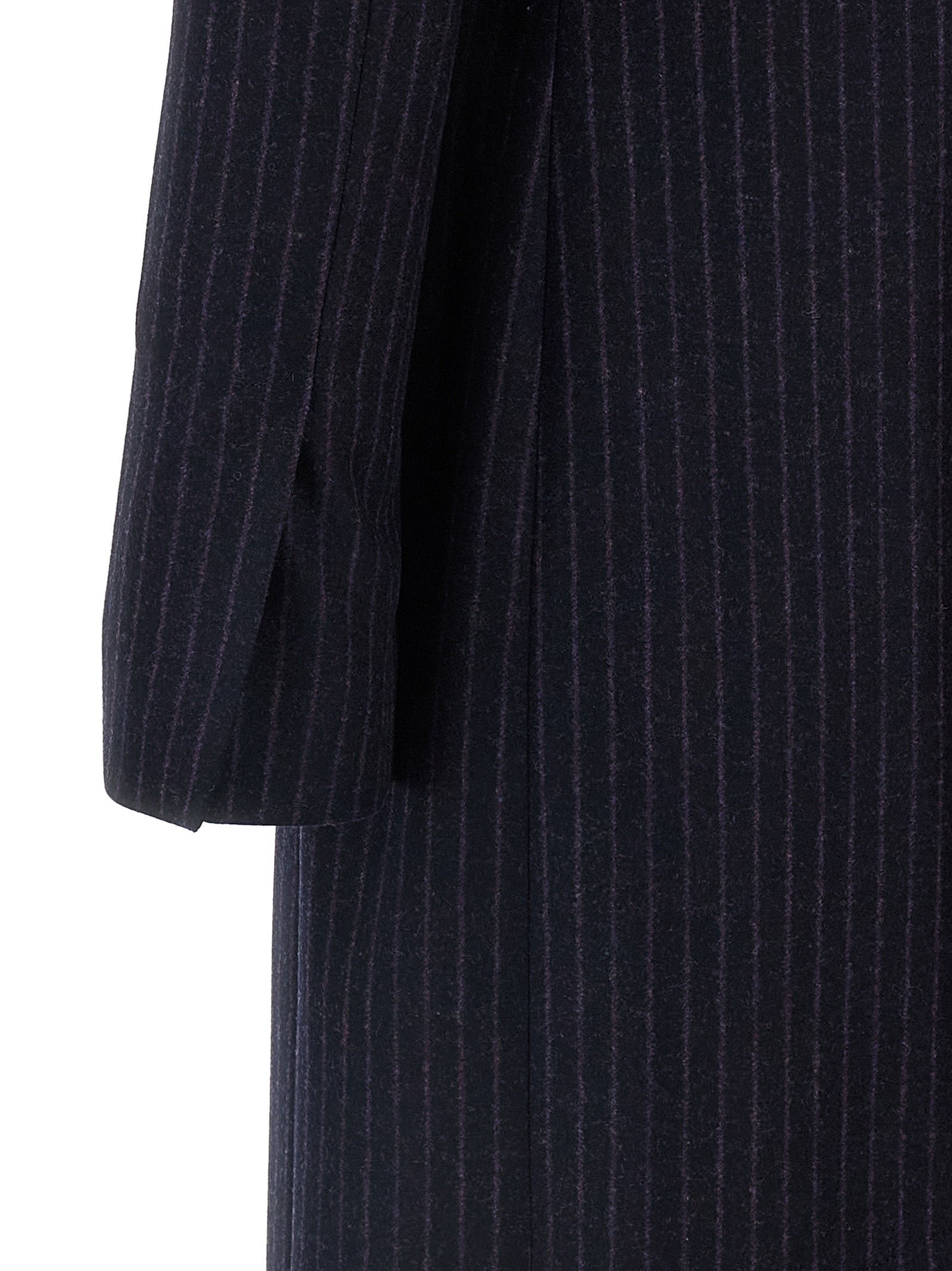 Overcoat by Alberto Biani for women in virgin wool blue features an voluminous silhouette, showcasing distinct pockets and a voluminous for a truly voluminous aesthetic.