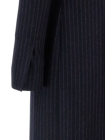 Overcoat by Alberto Biani for women in virgin wool blue features an voluminous silhouette, showcasing distinct pockets and a voluminous for a truly voluminous aesthetic.