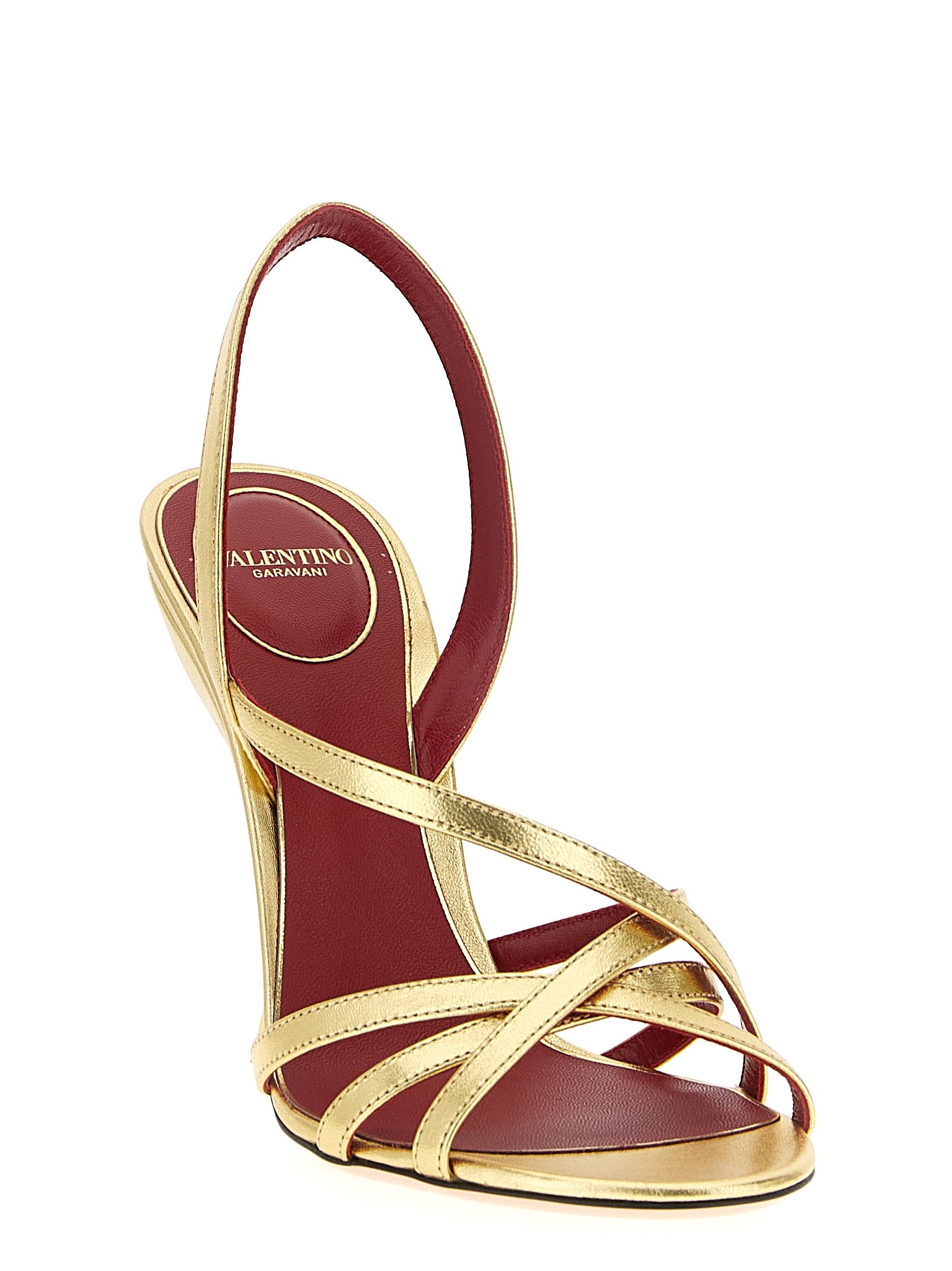 Stiletto Sandals by Valentino Garavani for women in lambskin leather gold & signature features an effortlessly chic silhouette from the V Logo Women's Lambskin Leather Stiletto Sandals collection, showcasing a effortlessly chic stiletto and elegant .
