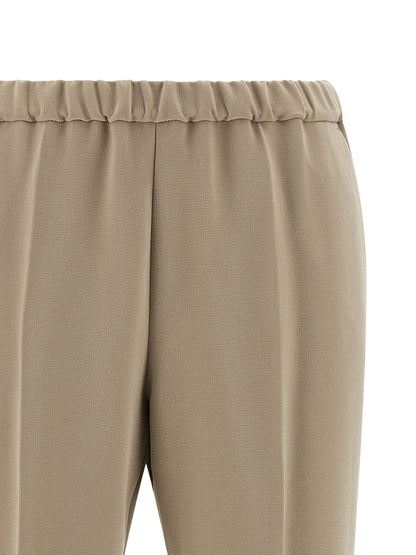 Casual Pants by Alberto Biani for women in polyester beige features an refined tailoring silhouette, showcasing a premium with a and long cut for a refined tailoring look.
