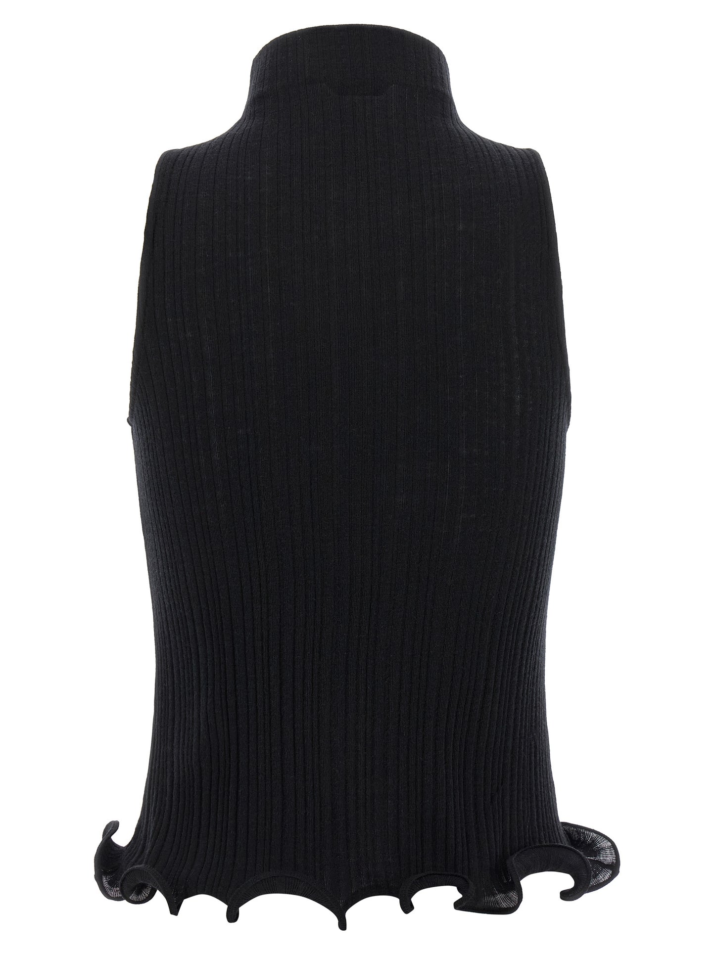 T-Shirt by Fendi for women in cotton polyester black showcases a unassuming silhouette, artfully detailed with a refined high-neck neckline and unassuming for a sophisticated, contemporary look.