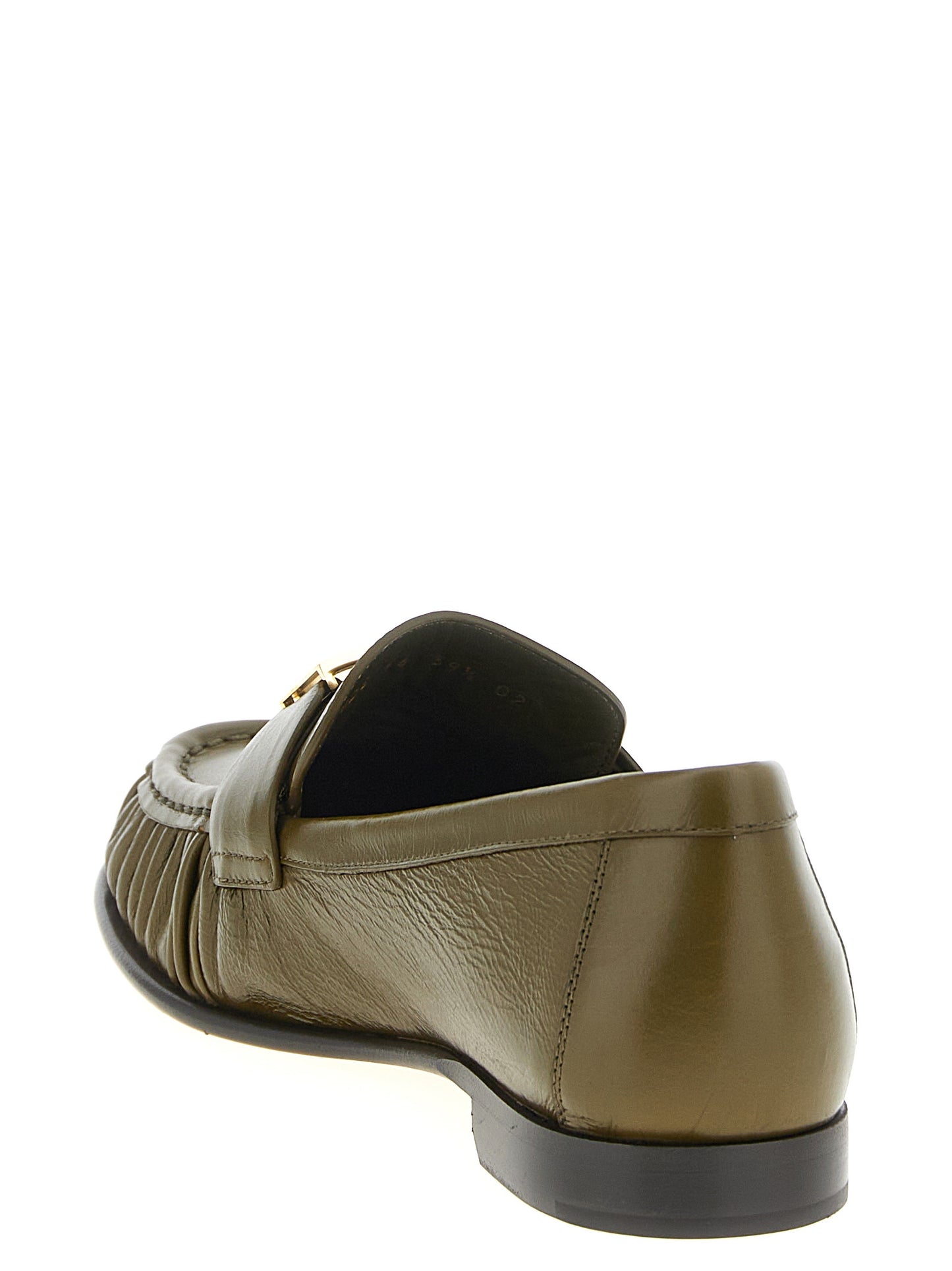 Flat Loafer Slip-On Shoes by Fendi for women in lamb leather bicolour, green & signature features an ergonomic silhouette, perfectly showcasing Women's Lamb Leather Flat Loafer Slip-On Shoes with its distinct flat and elegant .