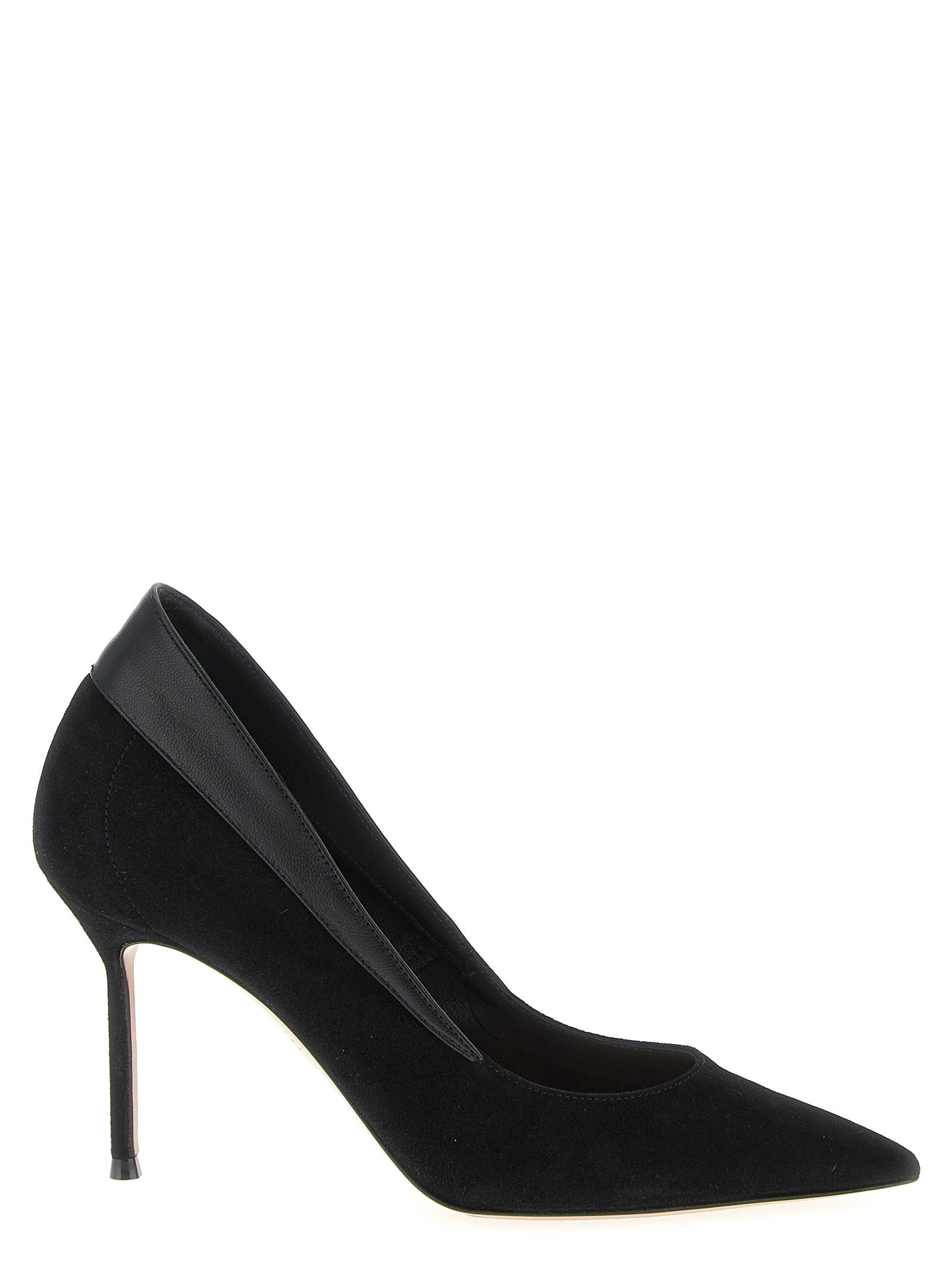 High-Heel Stiletto Pumps Heels by Aquazzura for women in nappa & suede goatskin leather black features a effortless chic silhouette, showcasing the Women's Nappa & Suede Goatskin Leather High-Heel Stiletto Pumps Heels design with a effortless chic stiletto high-heel and pointed toe style for a effortless chic finish.