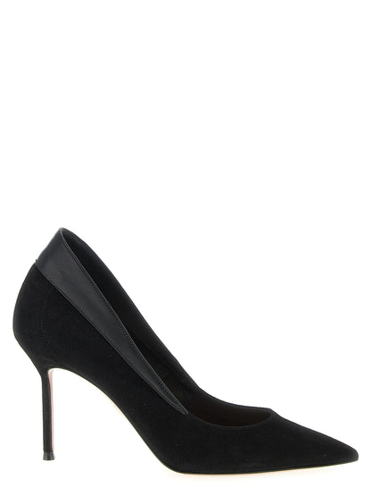 High-Heel Stiletto Pumps Heels by Aquazzura for women in nappa & suede goatskin leather black features a effortless chic silhouette, showcasing the Women's Nappa & Suede Goatskin Leather High-Heel Stiletto Pumps Heels design with a effortless chic stiletto high-heel and pointed toe style for a effortless chic finish.
