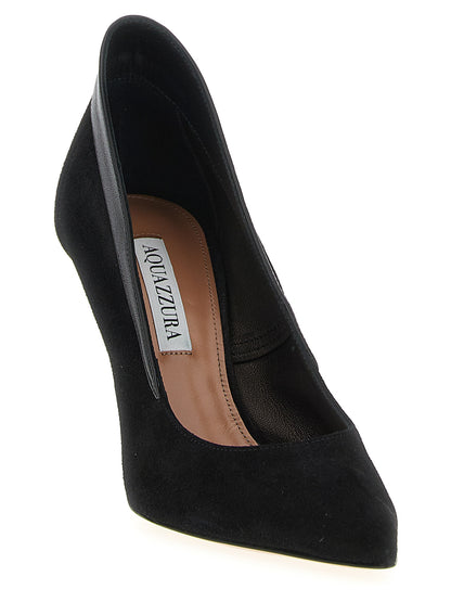 High-Heel Stiletto Pumps Heels by Aquazzura for women in nappa & suede goatskin leather black showcases a exquisite silhouette, perfectly accentuating Women's Nappa & Suede Goatskin Leather High-Heel Stiletto Pumps Heels with a exquisite stiletto high-heel and exquisite pointed toe style.