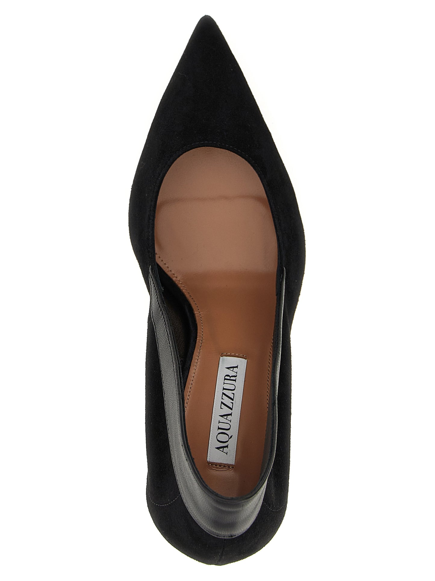 High-Heel Stiletto Pumps Heels by Aquazzura for women in nappa & suede goatskin leather black features an effortlessly chic silhouette from the Women's Nappa & Suede Goatskin Leather High-Heel Stiletto Pumps Heels collection, showcasing a stiletto high-heel and effortlessly chic pointed toe style for a effortlessly chic look.