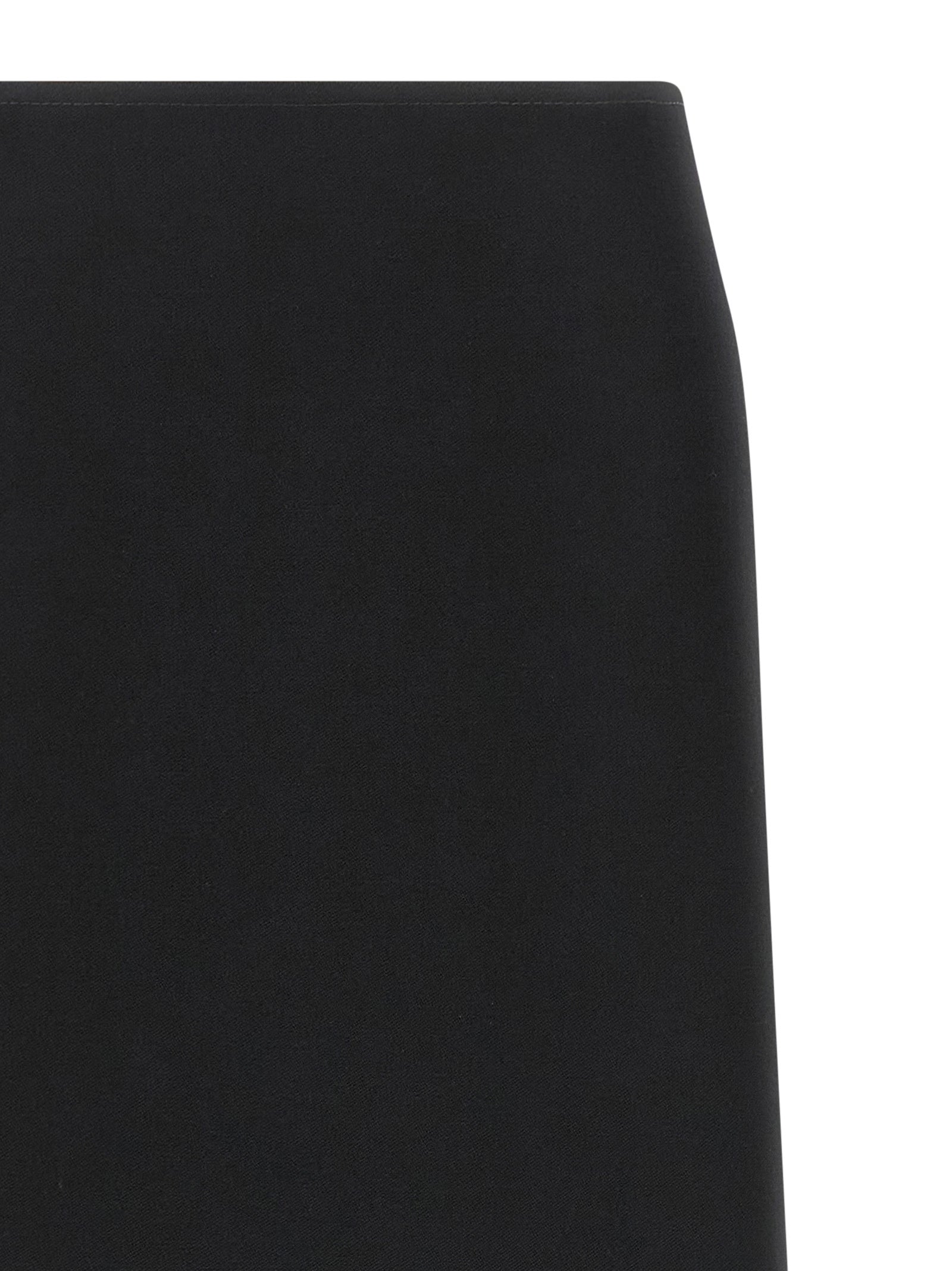 Skirt by Fendi for women in virgin wool black features an relaxed-yet-refined silhouette that elegantly showcases the Women's Flared High Rise Virgin Wool Midi Skirt design and sophisticated midi.