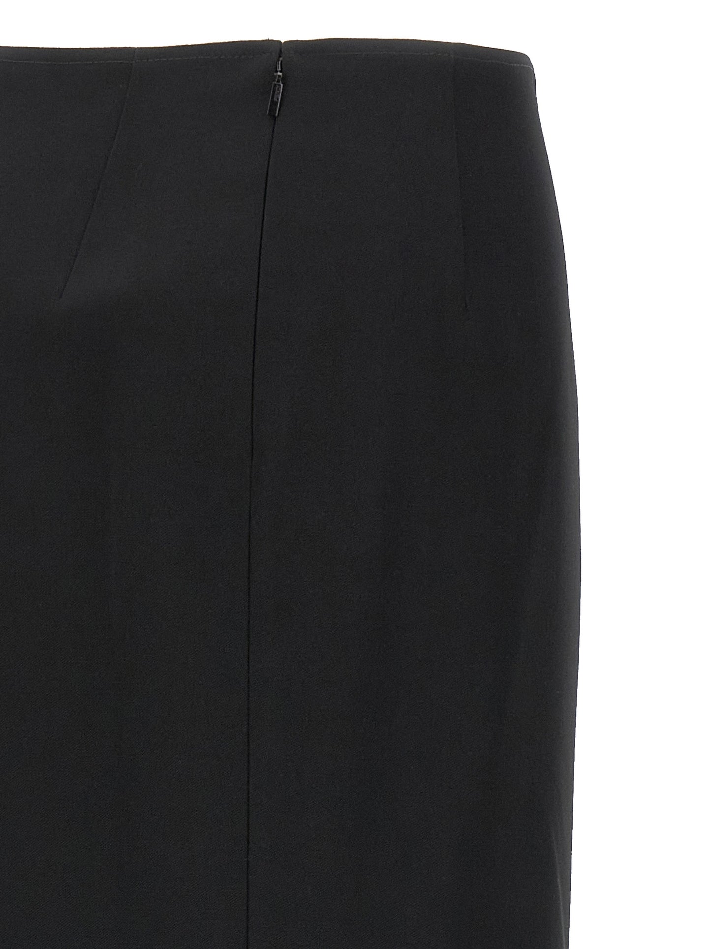 Skirt by Fendi for women in virgin wool black features a sublime silhouette, showcasing the sublime design of the Women's Flared High Rise Virgin Wool Midi Skirt in a sophisticated midi.
