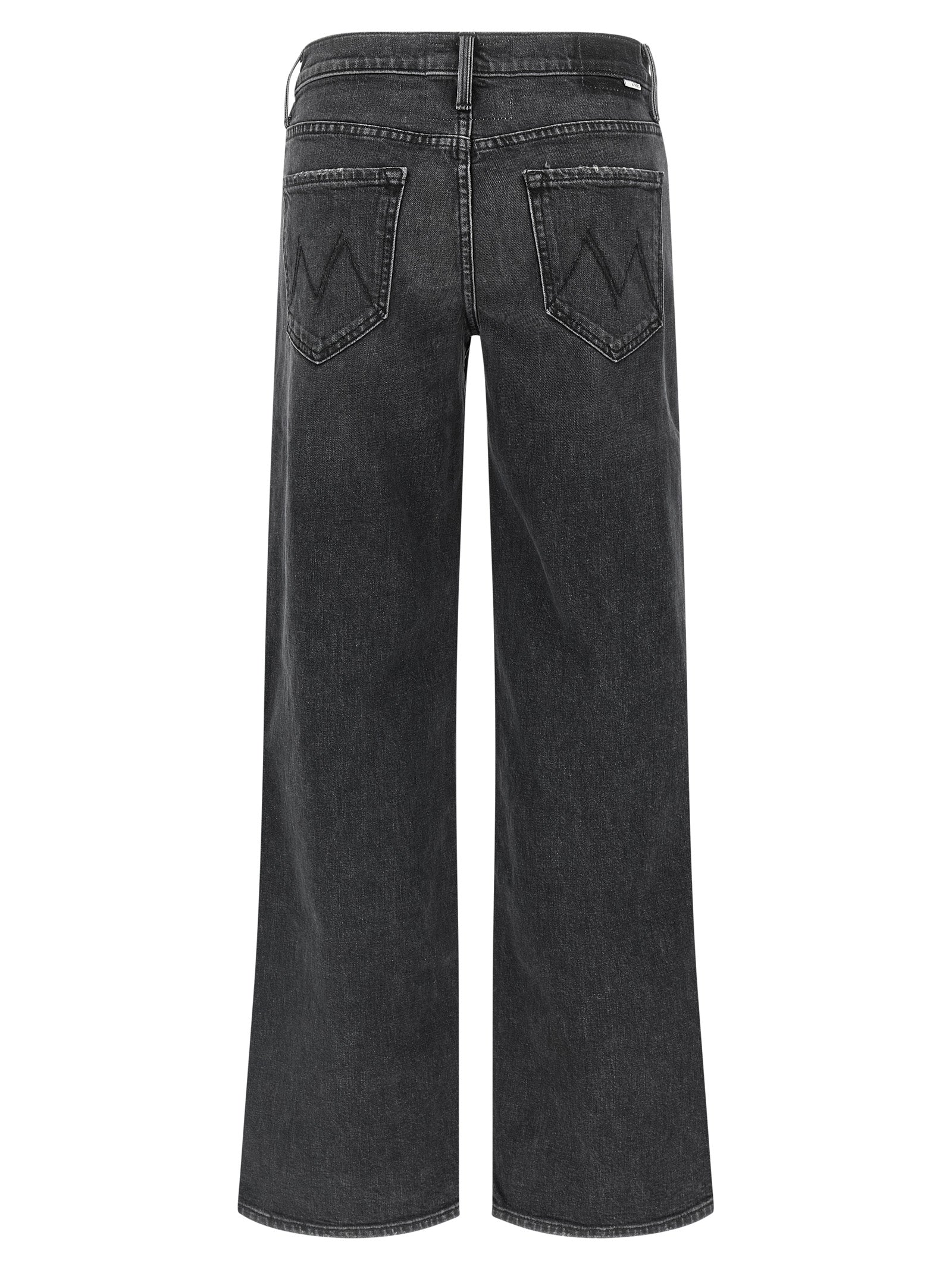 Jeans by Mother Denim for women in stretch denim cotton black features an sophisticated high rise and straight-leg & wide with a precise long, creating a sophisticated and sophisticated silhouette.