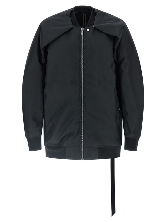 Bomber Jacket by DRKSHDW for men in nylon black features an contemporary silhouette, showcasing a sophisticated and contemporary pockets & insulated for a truly refined look.