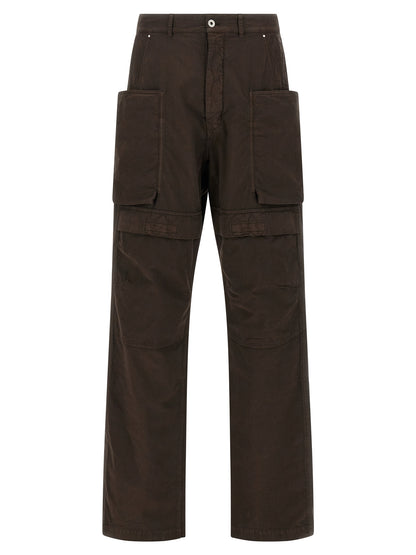 Cargo Pants by DRKSHDW for men in cotton brown presents a on trend silhouette, artfully finished with a on trend straight-leg & wide, long, and for a sophisticated look.