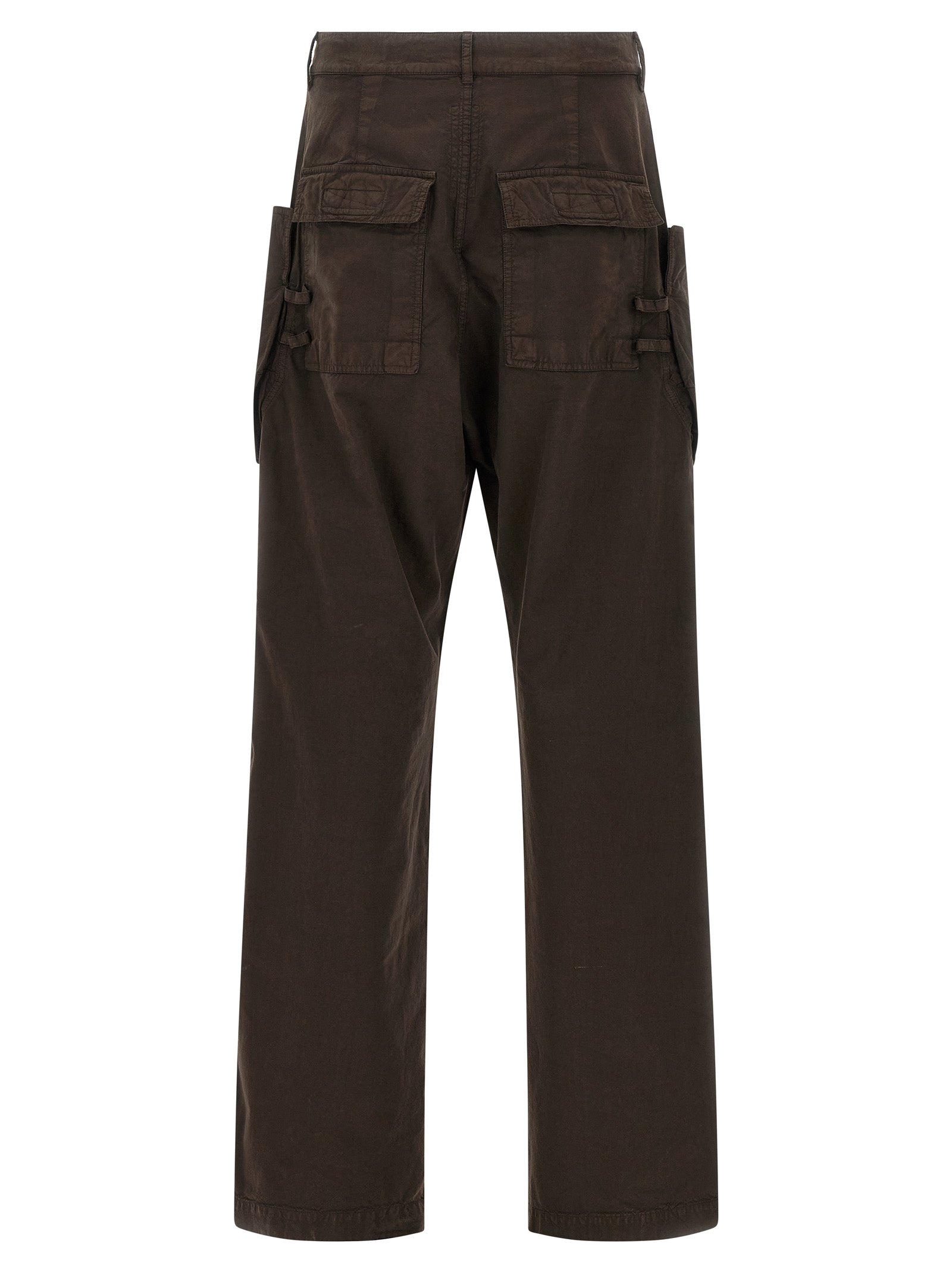 Cargo Pants by DRKSHDW for men in cotton brown features an urban chic straight-leg & wide with a and long, creating a urban chic aesthetic for "Moon Behind the Hill".
