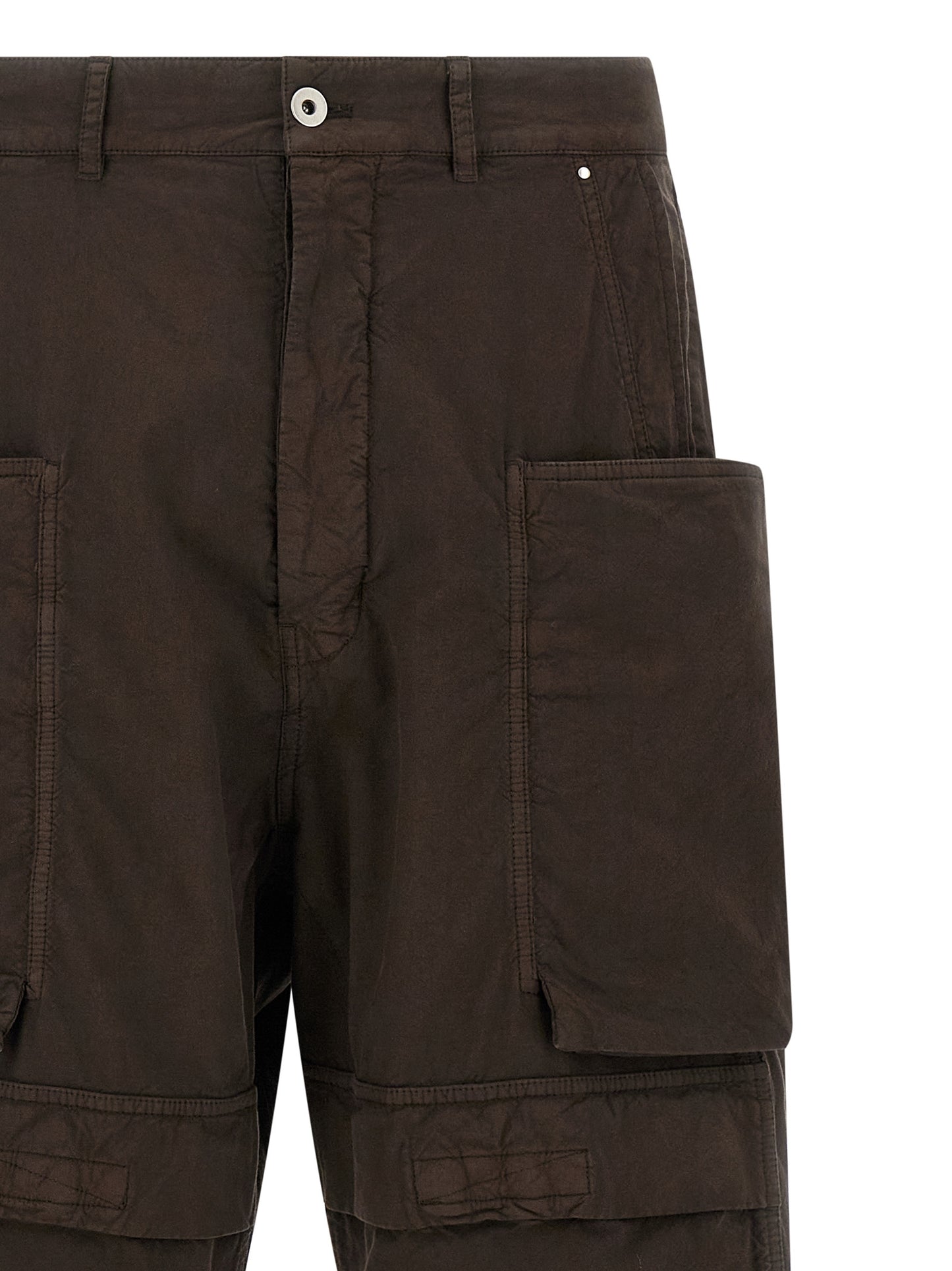 Cargo Pants by DRKSHDW for men in cotton brown features an stylish straight-leg & wide with a long and , expertly finished with stylish utility detailing.