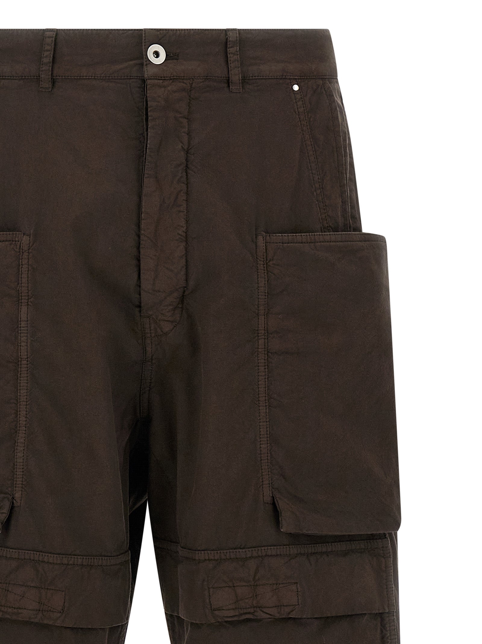 Cargo Pants by DRKSHDW for men in cotton brown features an stylish straight-leg & wide with a long and , expertly finished with stylish utility detailing.